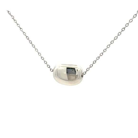 Tiffany & Co Elsa Peretti Sterling Silver 15” Bean Necklace Pendant! - Picture 2 of 7
